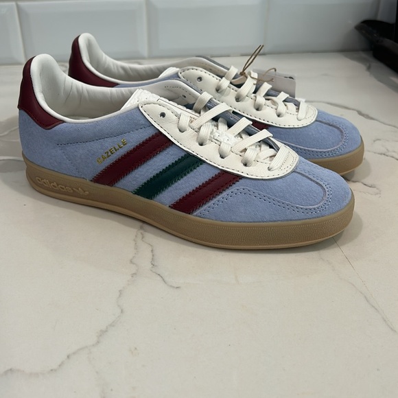 Adidas Gazelle Indoor Shoes - Blue, Burgundy and Green - Picture 5 of 6